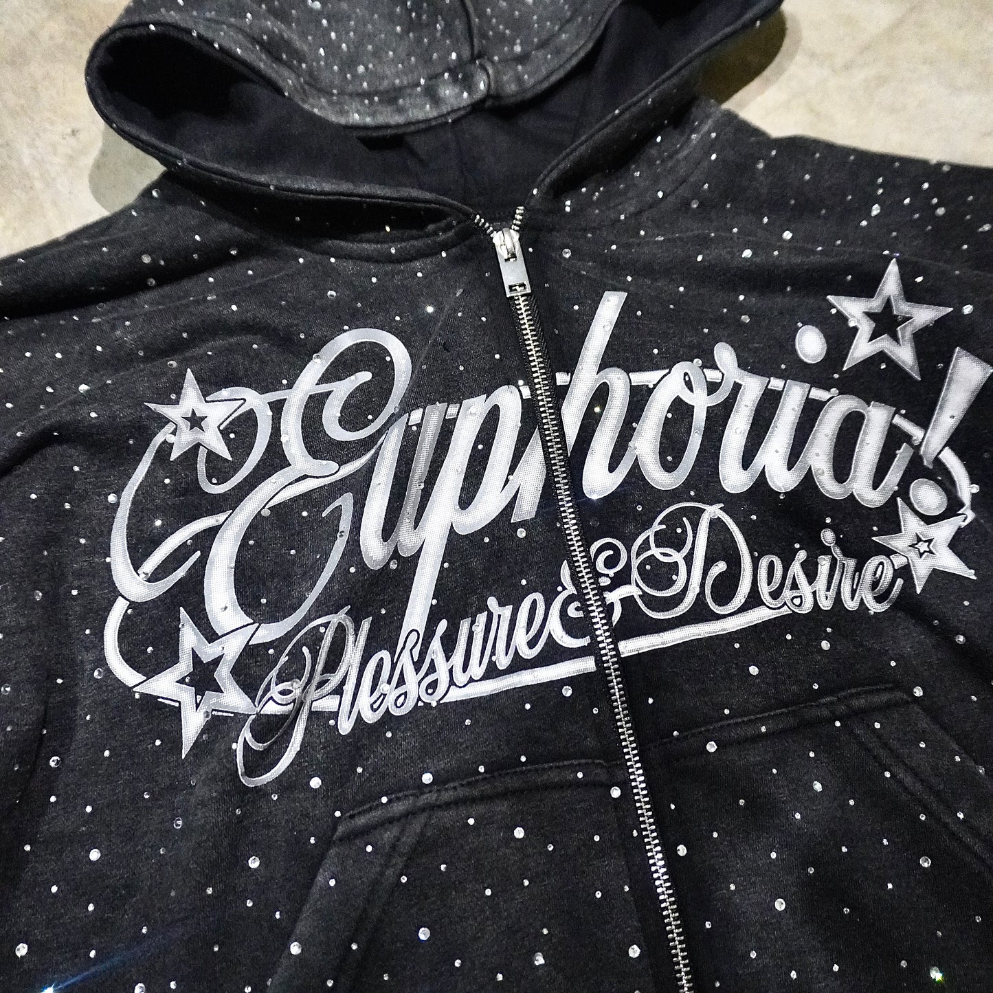 Pleasure & Desire® 1 of 1 Diamond Zip Up - Gray